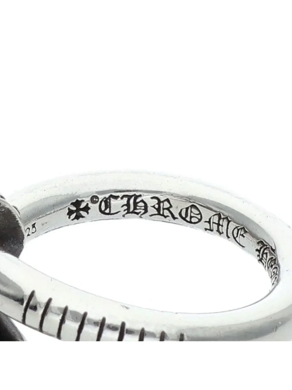 Chrome Hearts Nail Crsball Cross Ball Silver Ring